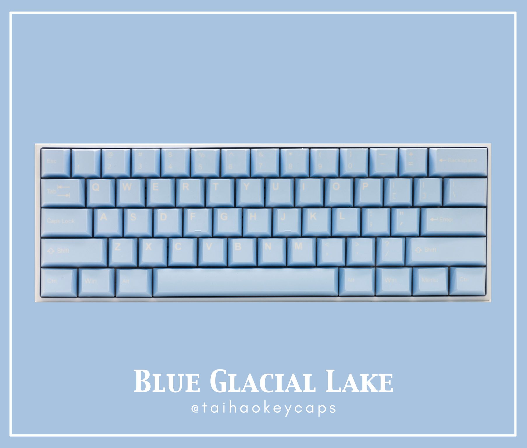 Tai-Hao Blue Glacial Lake Cubic ABS Double Shot Keycaps - Keyboard Corner